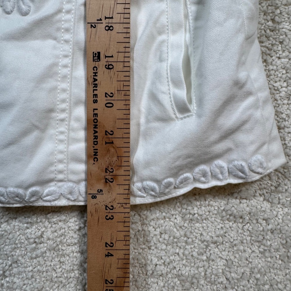 Boden Embroidered Jacket Womens 6 White Floral‎ Cotton Blend Hook Eye T0160 - Picture 8 of 13